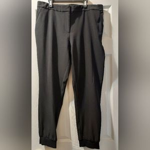 WHBM black joggers chic and functional great for travel, office etc